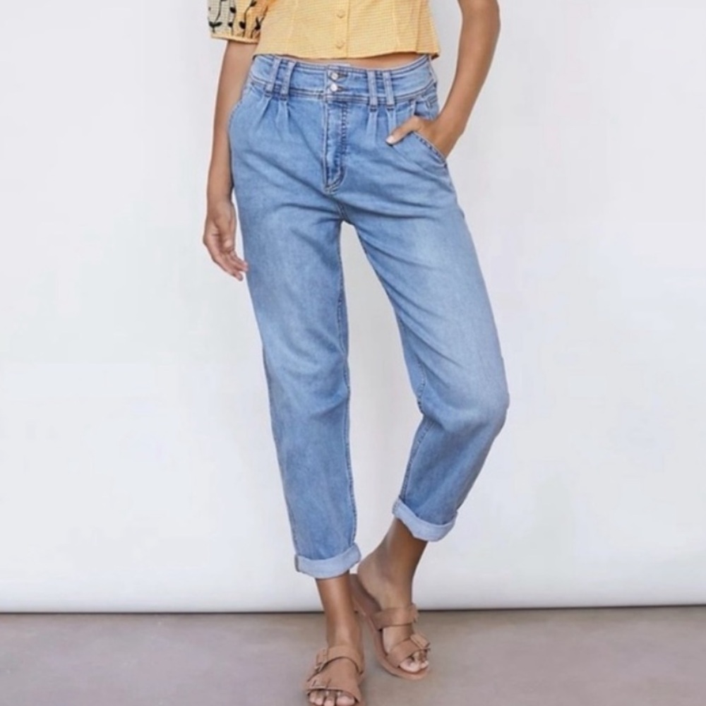 Anthropologie Pilcro Ultra High Rise Pleated Trouser Jeans Womens 27